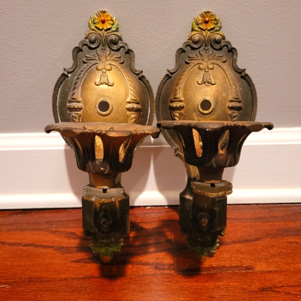 Set of 2 Antique Sconces